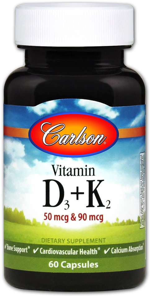 Carlson Labs - Vitamin D3 + K2 - 60 caps