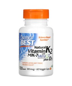 Doctor's Best - Natural Vitamin K2 MK7 with MenaQ7 plus D3