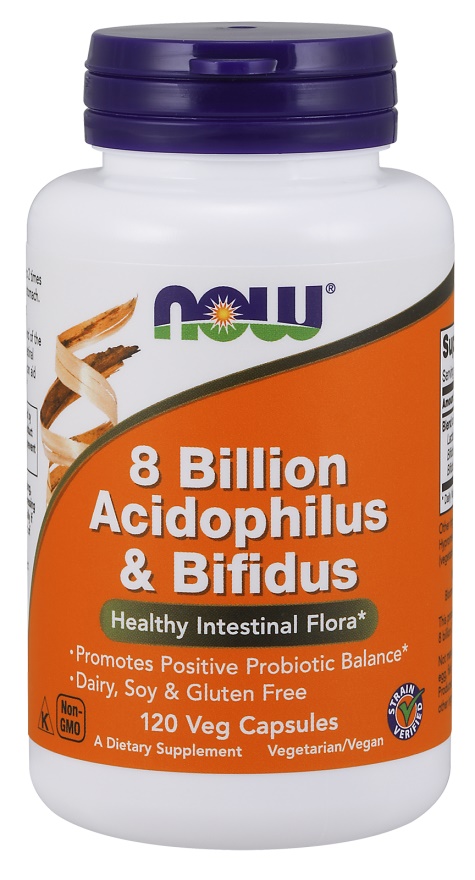 NOW Foods - 8 Billion Acidophilus & Bifidus - 120 vcaps