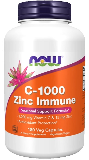 NOW Foods - C-1000 Zinc Immune - 180 vcaps