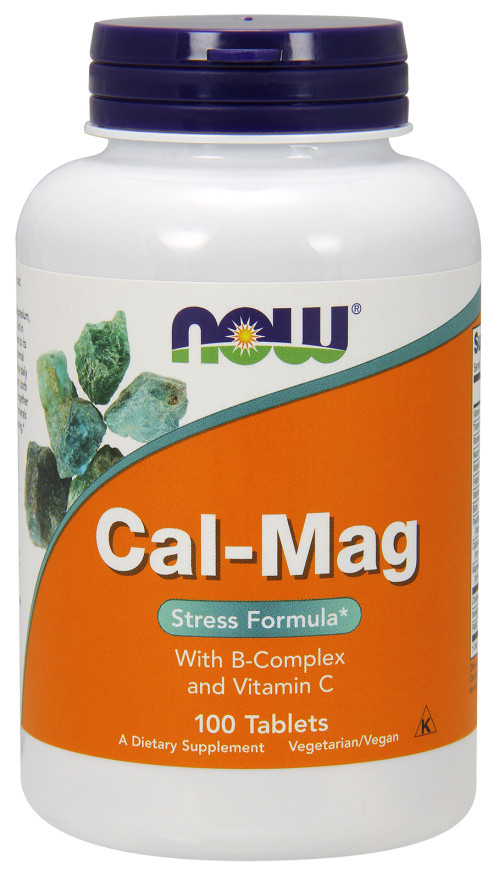 NOW Foods - Cal-Mag with B-Complex and Vitamin C - 100 tablets