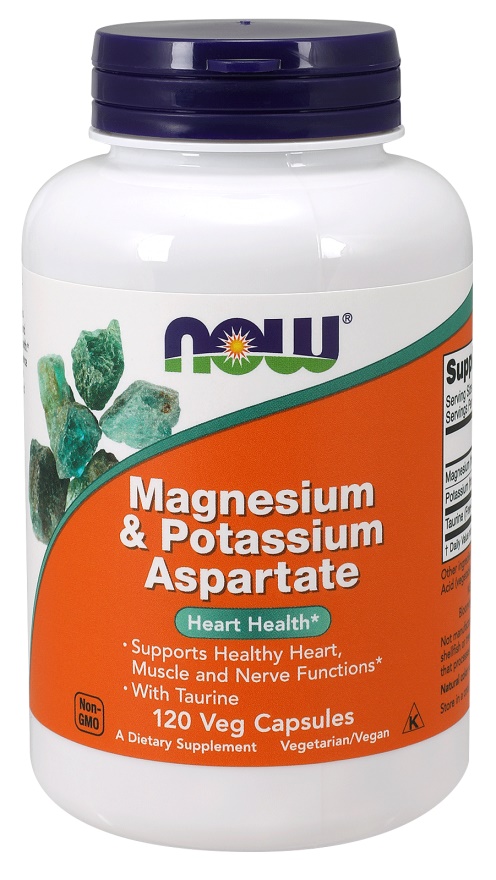 NOW Foods - Magnesium & Potassium Aspartate with Taurine - 120 vcaps