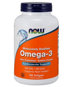 NOW Foods - Omega-3 Enteric Coated - 180 softgels