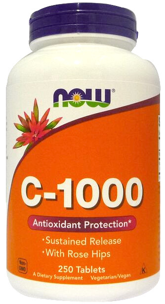 NOW Foods - Vitamin C-1000 with Rose Hips - Sustained Release - 250 tablets