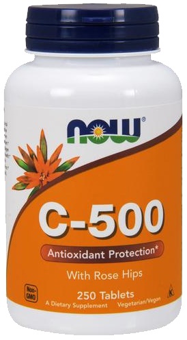 NOW Foods - Vitamin C-500 with Rose Hips - 250 tablets
