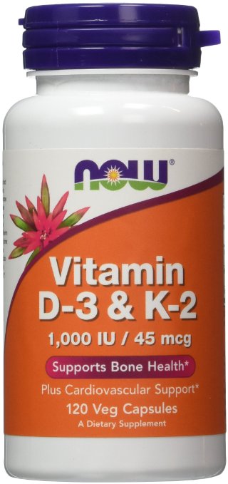 NOW Foods - Vitamin D-3 & K-2 - 120 vcaps