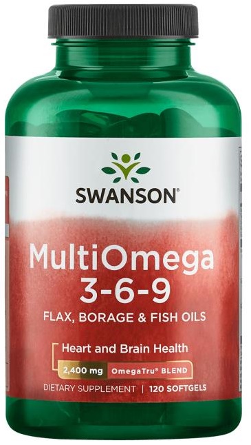 Swanson - MultiOmega 3-6-9 - Flax & Borage & Fish Oils - 120 softgels