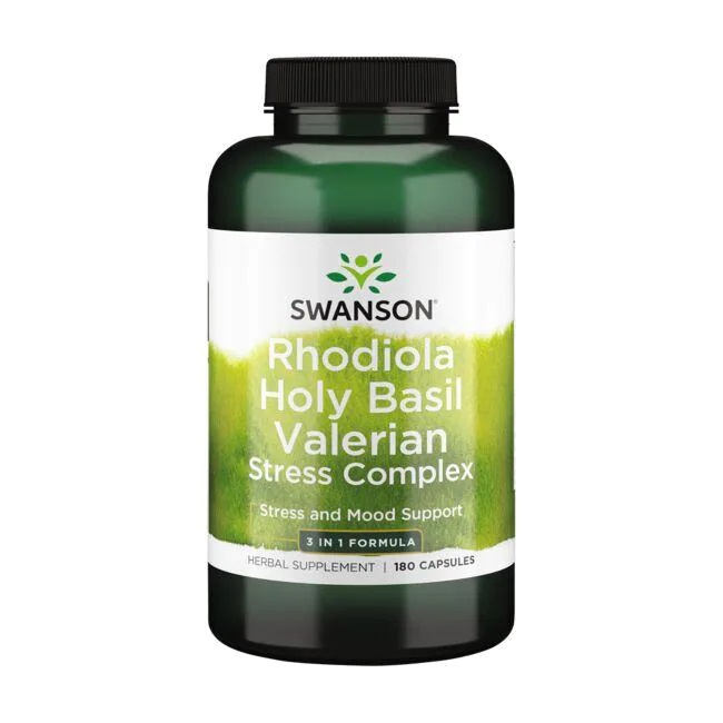 Swanson - Rhodiola Holy Basil Valerian Stress Complex - 180 caps
