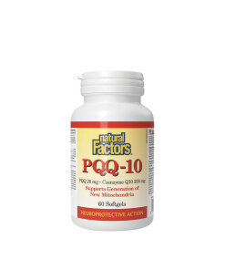 Natural Factors PQQ-10 PQQ 20 mg - Coenzyme Q10 200 mg (60 Softgels)