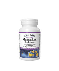 Natural Factors Stress-Relax Nighttime Magnesium Bisglycinate (90 Capsules)