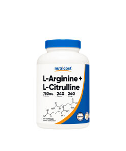 Nutricost L-Arginine L-Citrulline Complex Capsules (240 Capsules)