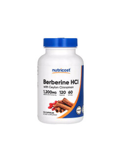 Nutricost Berberine HCl With Ceylon Cinnamon (120 Capsules)